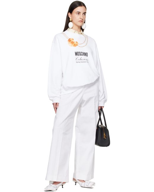 Moschino ホワイト Breakfast スウェットシャツ White