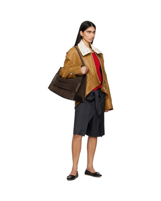 J.W. Anderson Brown Large Loafer Suede Bag