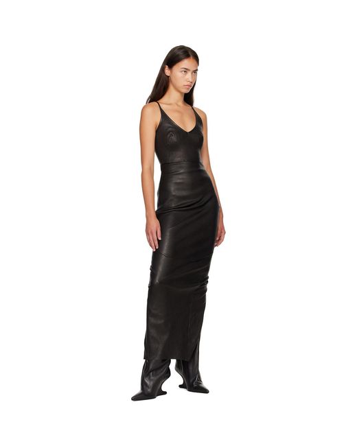 Rick Owens Black Tower Stretch Leather Top