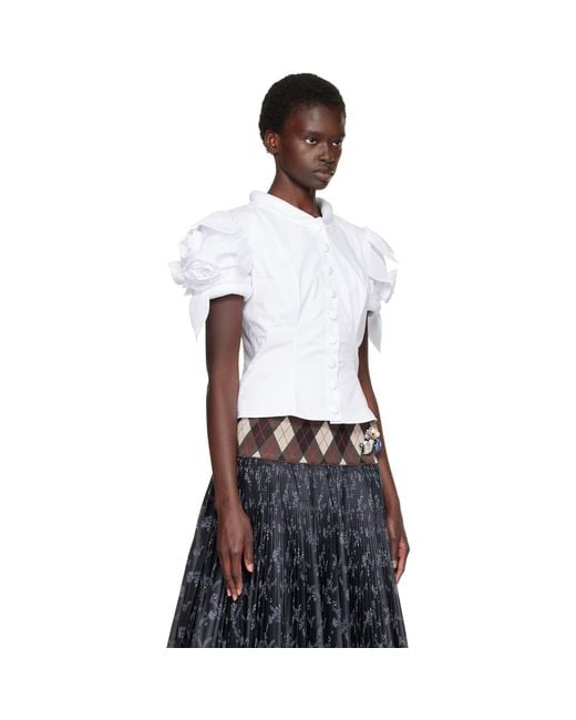 Chopova Lowena White Bluestocking Blouse