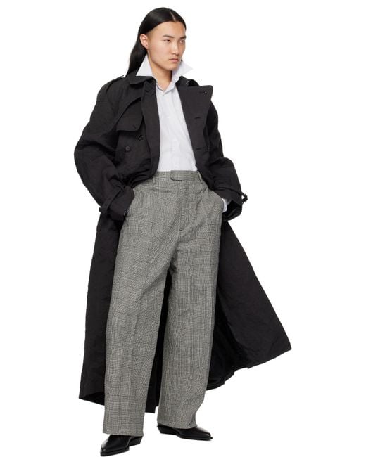 Vetements Gray Metalized Wrinkled Tailored Trousers for men