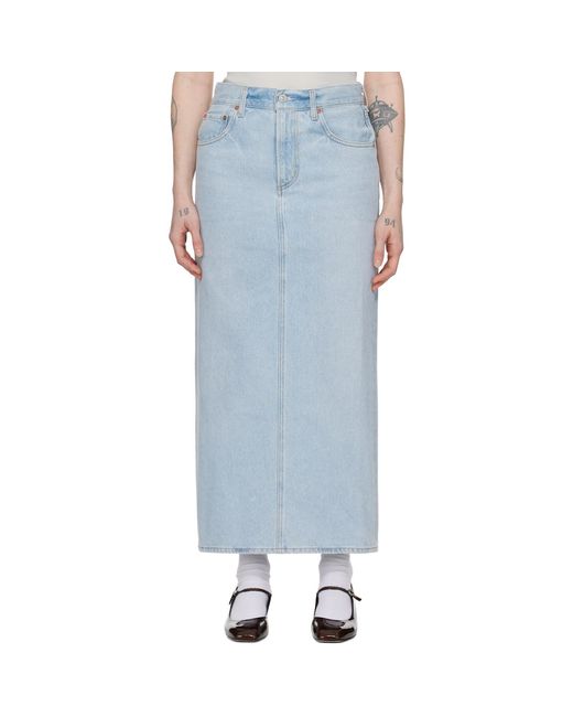Citizens of Humanity Black Blue Verona Denim Maxi Skirt