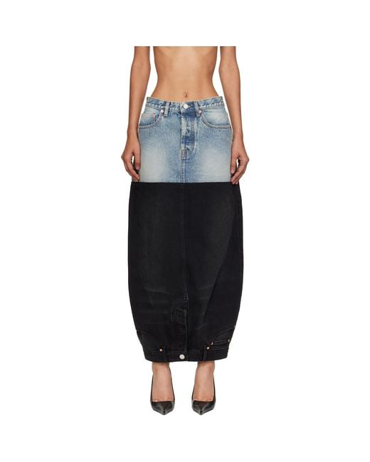 Vetements Black Double Denim Maxi Skirt