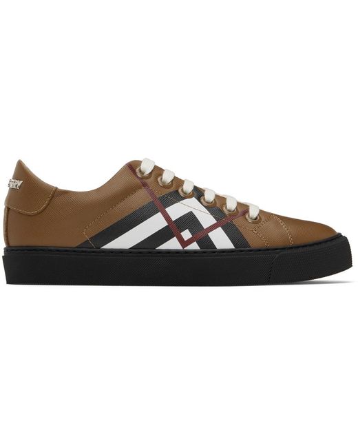 Burberry Leather New Albridge Sneakers in Black | Lyst Canada