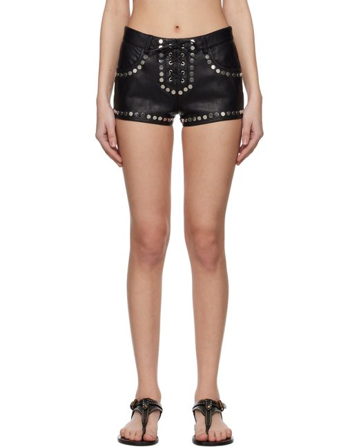 Isabel Marant ブラック Elsanna レザーショートパンツ Black