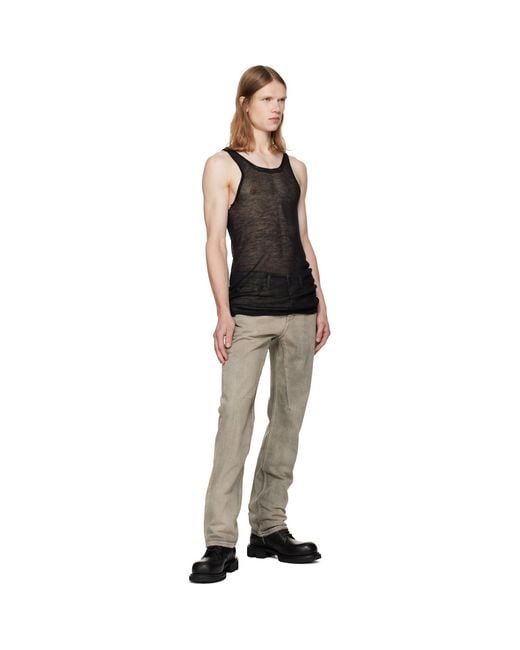 Rick Owens Natural Tower Fog Cut Jeans for men