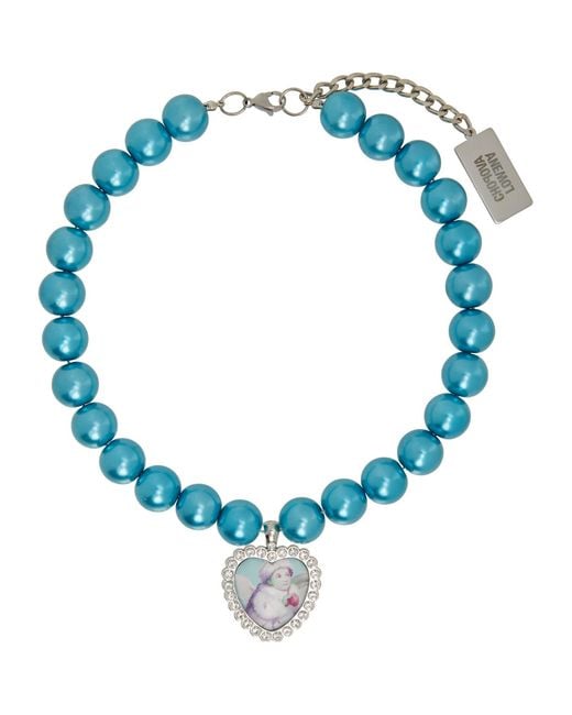 Chopova Lowena Blue Faux-Pearl Necklace