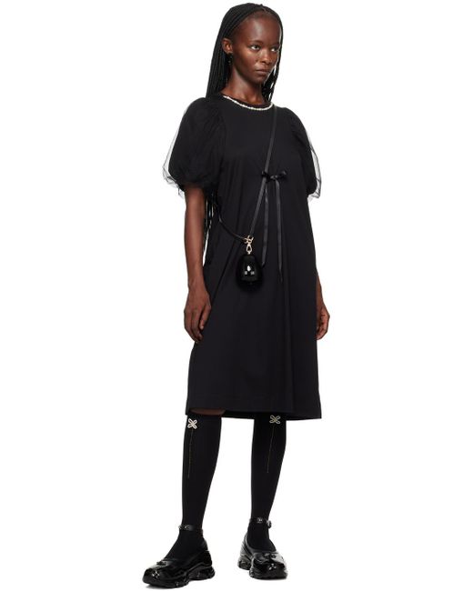 Simone Rocha Black Pearl Midi Dress
