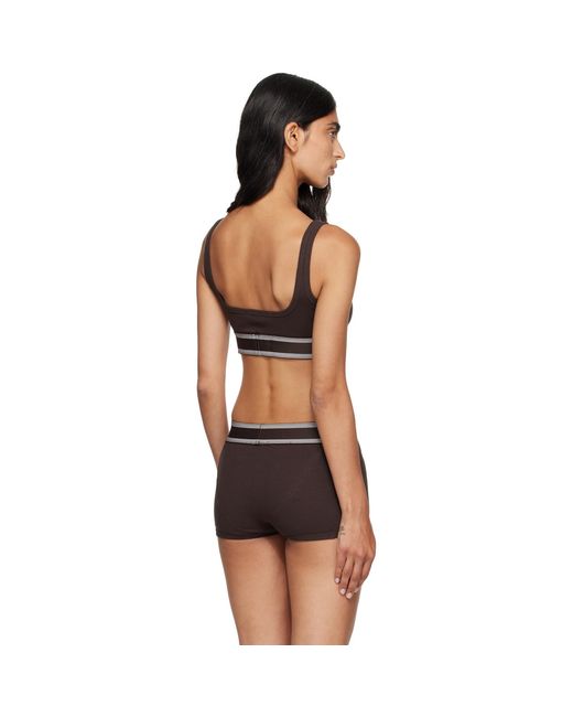 Versace Black Cotton Rib Bra