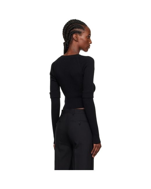 Y's Yohji Yamamoto Black Double Sleeve Short Cardigan