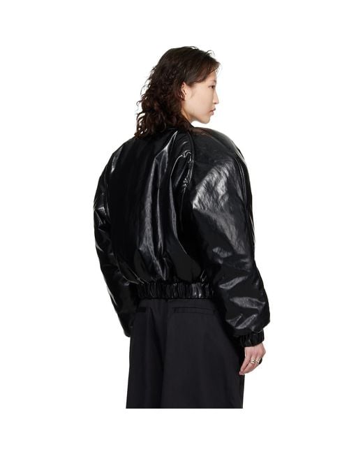 Lu'u Dan Black Riot Faux-Leather Bomber Jacket