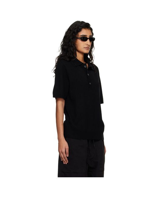 Entire studios Black Short Sleeve Knit Polo