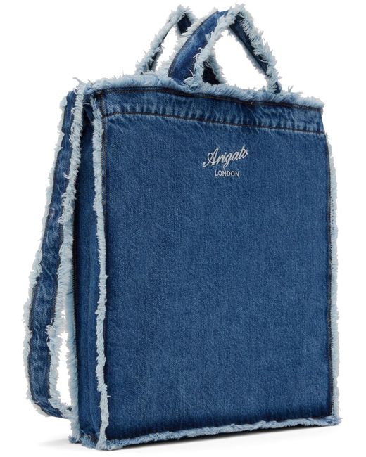 Axel Arigato Blue Dune Frayed A Denim Tote for men
