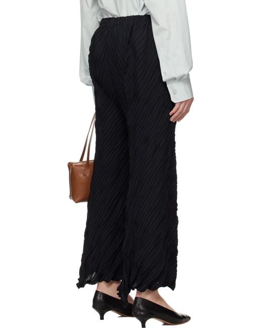 Issey Miyake Black Wrinkled & Twisted Trousers