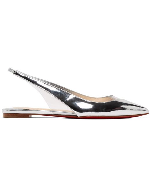 christian louboutin silver flats