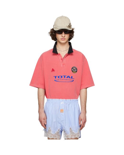 Martine Rose Red Oversized S/S Polo for men