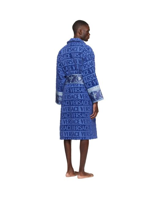 Versace Blue 'I Heart Baroque' Bathrobe for men