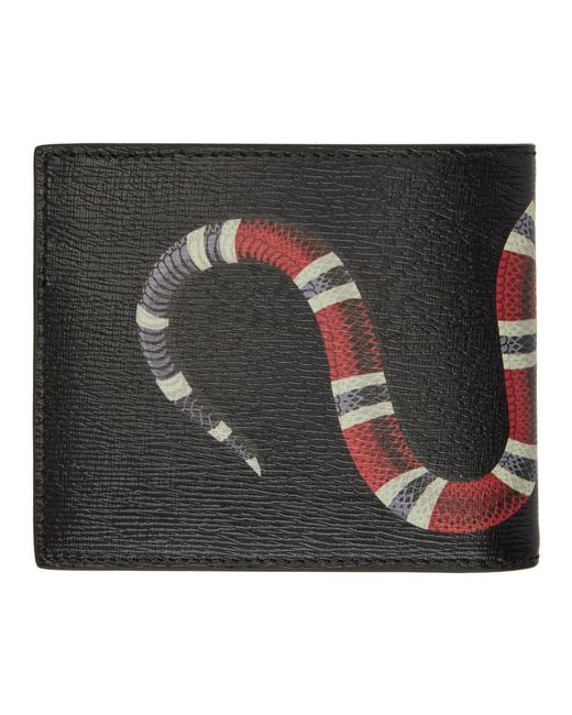 Gucci Black Leather Snake Wallet in Black for Men - Save 16% - Lyst