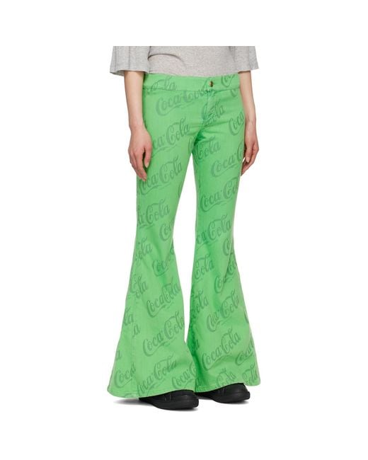 ERL Green Jacquard Jeans