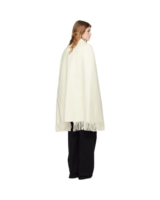 Totême Black Off- Fringe Cape Coat