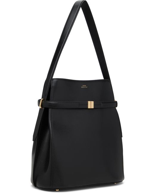 Totême  Black Belted Leather Bucket Bag
