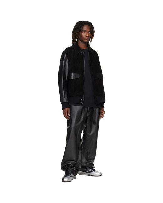 Y-3 Black Mercedes-Amg F1 Edition Racing Leather Pants for men