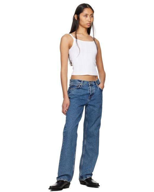 Re/done Blue Hanes Edition Varigated Jolie Camisole
