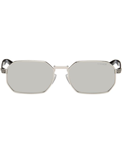 Versace Gray Greca Flow Sunglasses for men
