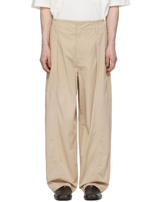 メンズ Lemaire ベージュ Maxi Pleated トラウザーズ Natural