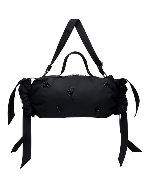 Simone Rocha Black Turbo Embellished Double Ribbon Rosette Bag