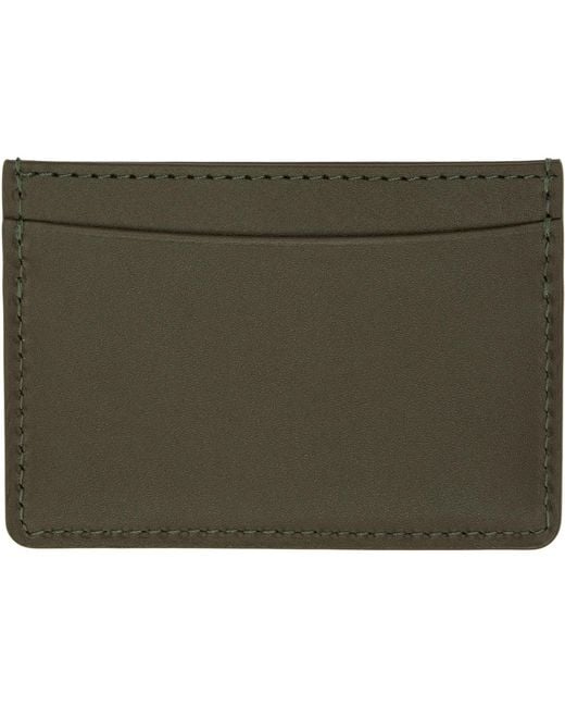 A.P.C. Green Khaki André Card Holder for men