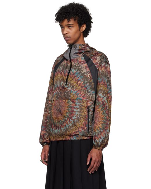 メンズ KHOKI マルチカラー American Quilts-Print プルオーバー ジャケット Black