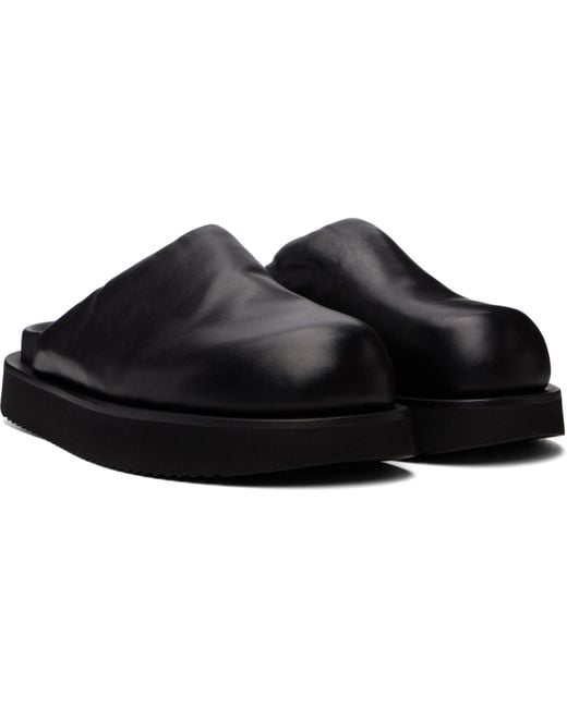 Rick Owens Black Tower Padded Platform Slides for men