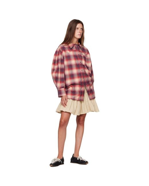 Ganni Pink Check Flannel Shirt