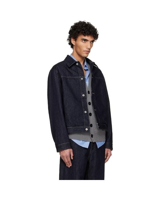 Jil Sander Blue Blouson Jacket for men