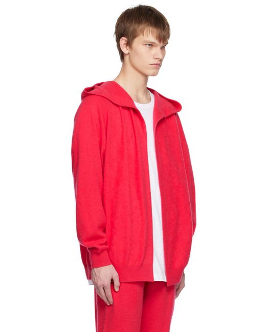 Frenckenberger Red Open Hoodie for men