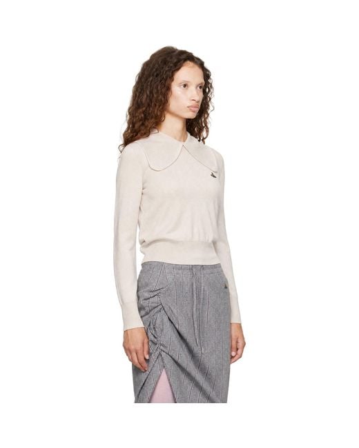 Vivienne Westwood Gray Tie Bea Long Sleeve Polo
