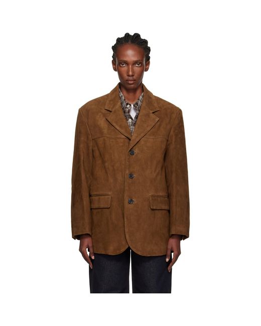 DUNST Brown Suede Tailored Half Jacket