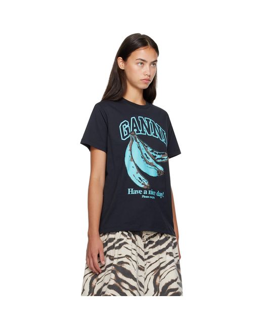 Ganni Blue Banana T-Shirt