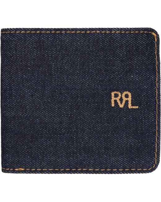 RRL Blue Denim Billfold Wallet for men