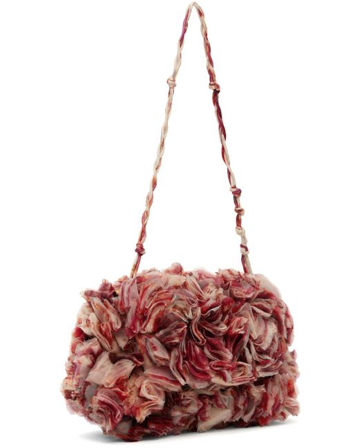 Dries Van Noten Red Pink Ruffle Bag