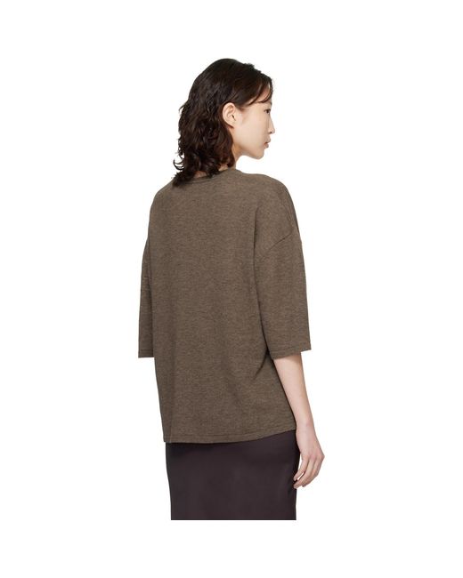 Cordera Brown Merino Wool Oversized T-Shirt