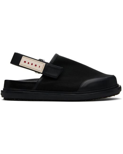 Marni Black Back Strap Mules