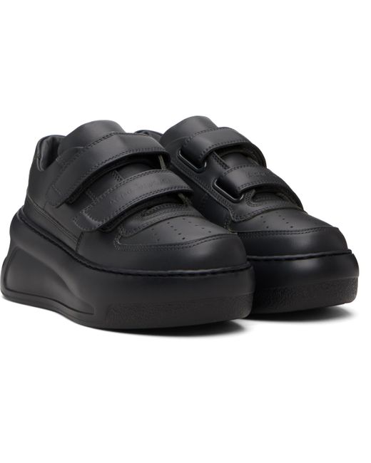 Acne Black Velcro Strap Platform Sneakers for men