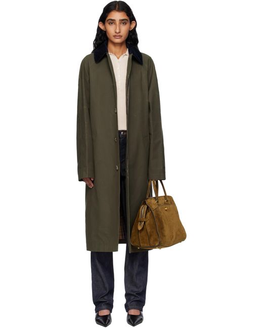 A.P.C. Black Khaki Gaspard Mac Trench Coat