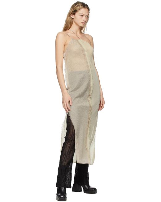 PERVERZE Beige Narrow Long Dress in Black | Lyst