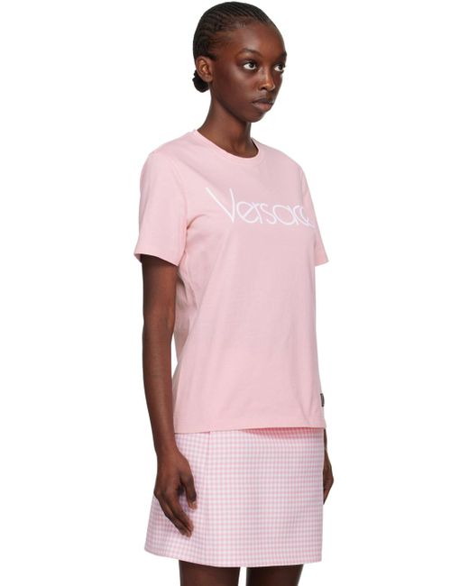T-shirt rose à logo 1978 re-edition Versace en coloris Pink