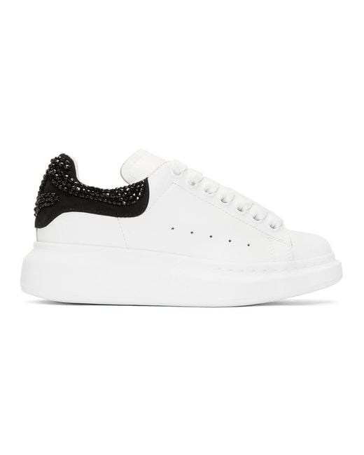 Alexander McQueen White And Black Crystal Oversized Sneakers
