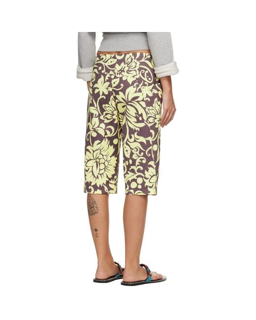 Dries Van Noten Natural Patterned Shorts