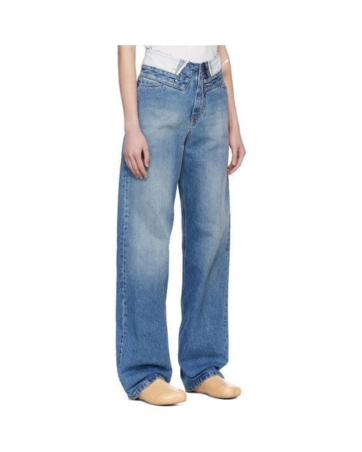 MM6 by Maison Margiela Blue Straight-Leg Jeans